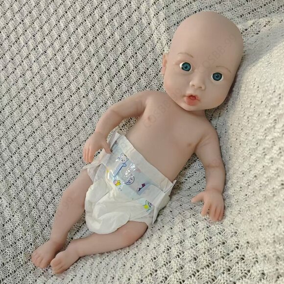 45cm Cute Reborn Newborn 3kg Full Body Platinum Silicone Reborn Baby Girl Dolls - Picture 10 of 12